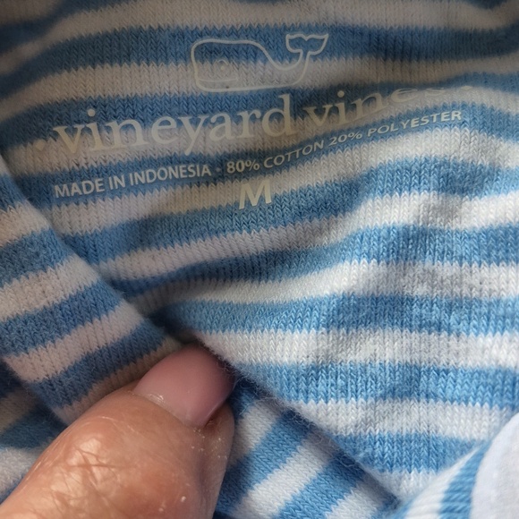 Vineyard Vines Blue & White Striped Terry Towel Snap Pullover Sz.M NWT - Picture 6 of 6